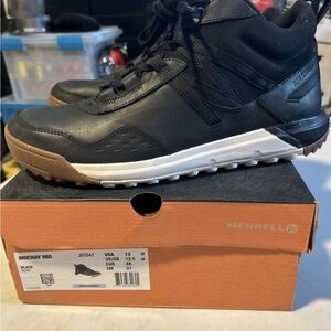 Mens MERRELL Indeway Mid Black Size 13 Trail Shoes